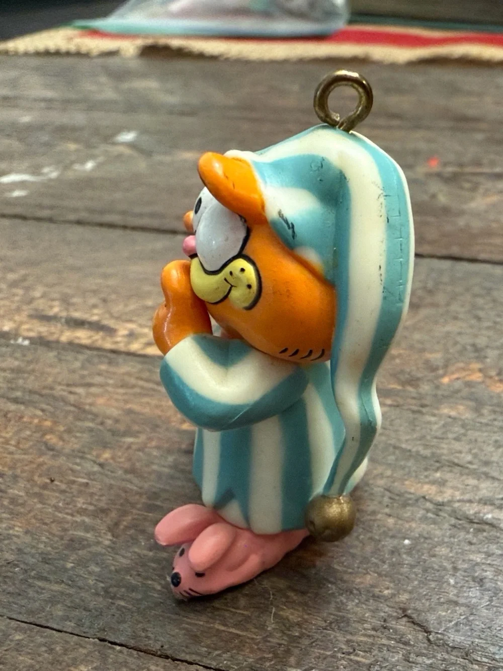 Gorgeous collectible vintage ornament Garfield with PJ, Night-Watchcat Enesco